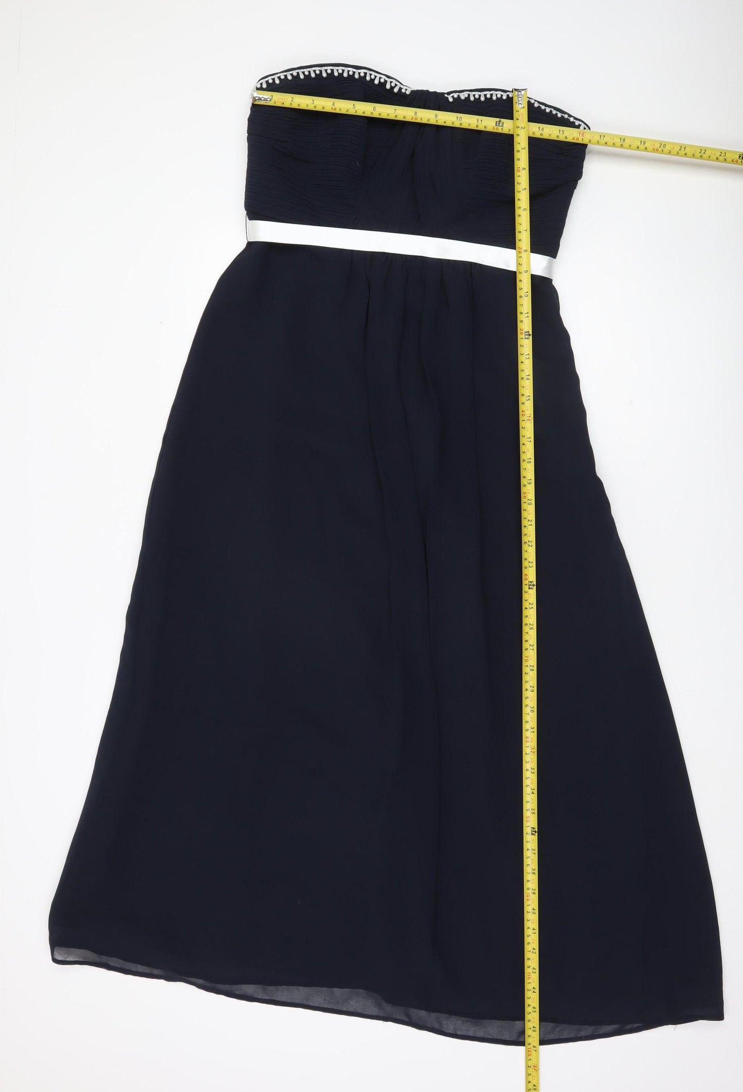 Début Women’s Blue Strapless Midi Dress Size 14 Formal Wedding Party