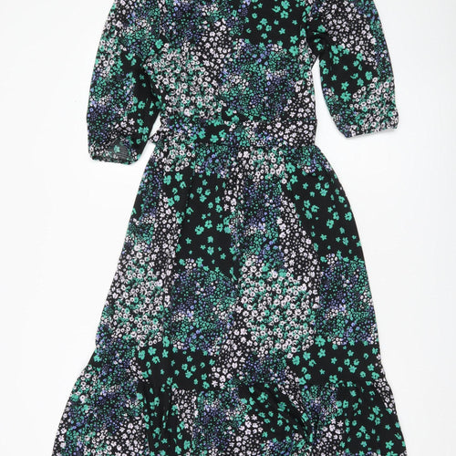 Nutmeg Women’s Multicoloured Floral Midi Fit & Flare Dress Size 8