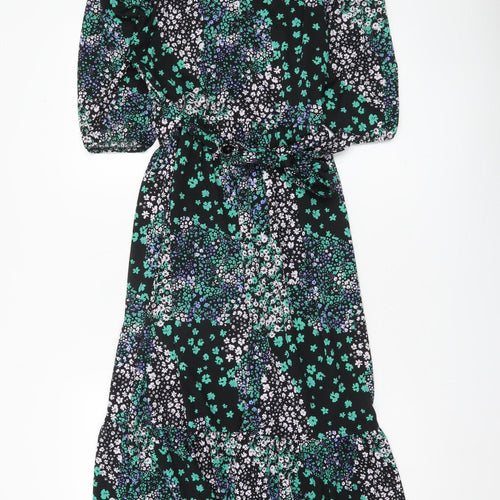 Nutmeg Women’s Multicoloured Floral Midi Fit & Flare Dress Size 8