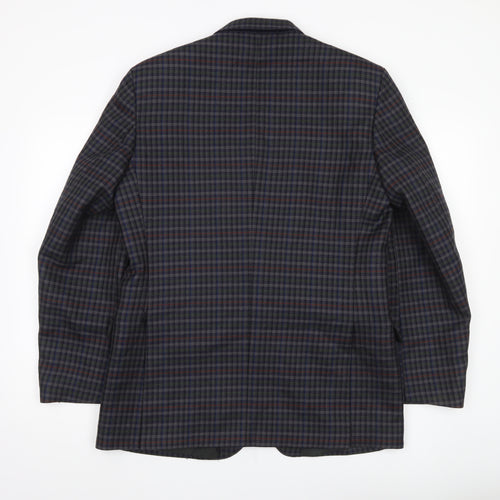 Brook Taverner Men's Multicoloured Wool Check Blazer Jacket 40in Chest L