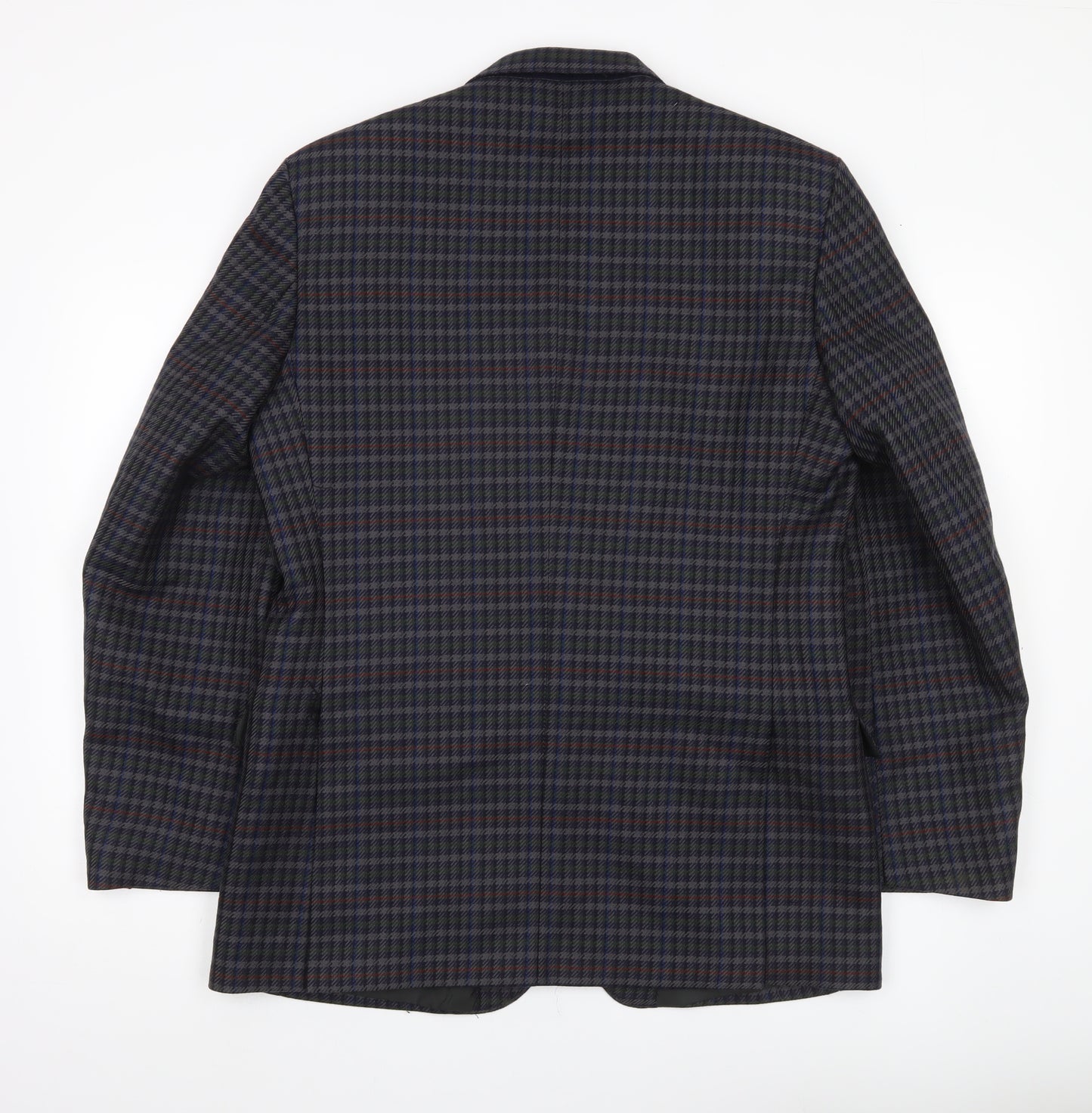 Brook Taverner Men's Multicoloured Wool Check Blazer Jacket 40in Chest L