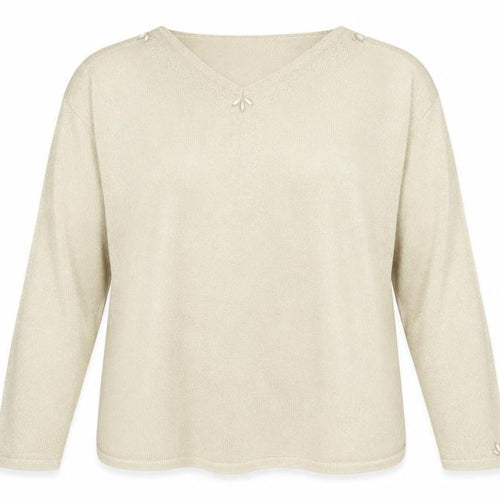 Bonmarché Women’s Beige V-Neck Pullover Jumper XL Long Sleeve Knit