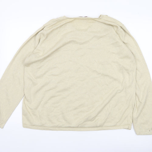 Bonmarché Women’s Beige V-Neck Pullover Jumper XL Long Sleeve Knit