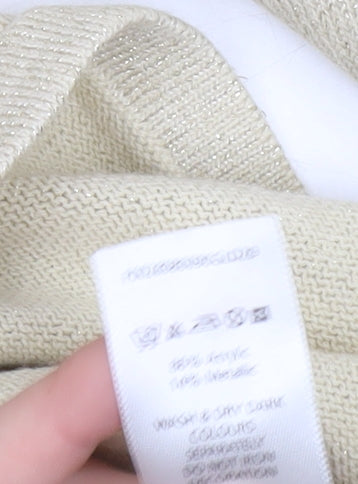 Bonmarché Women’s Beige V-Neck Pullover Jumper XL Long Sleeve Knit