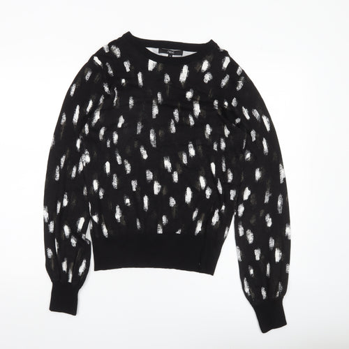 Next Women’s Black Animal Print Crew Neck Jumper Size 10