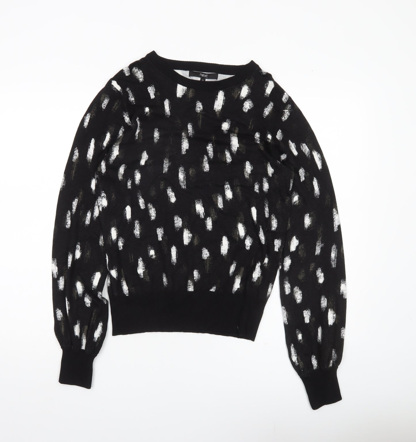 Next Women’s Black Animal Print Crew Neck Jumper Size 10