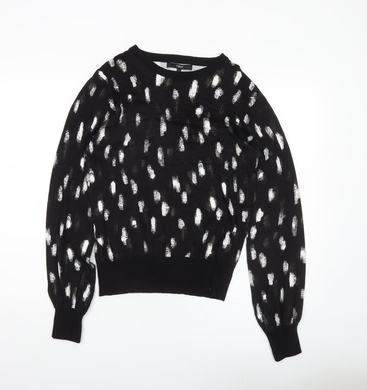 Next Women’s Black Animal Print Crew Neck Jumper Size 10
