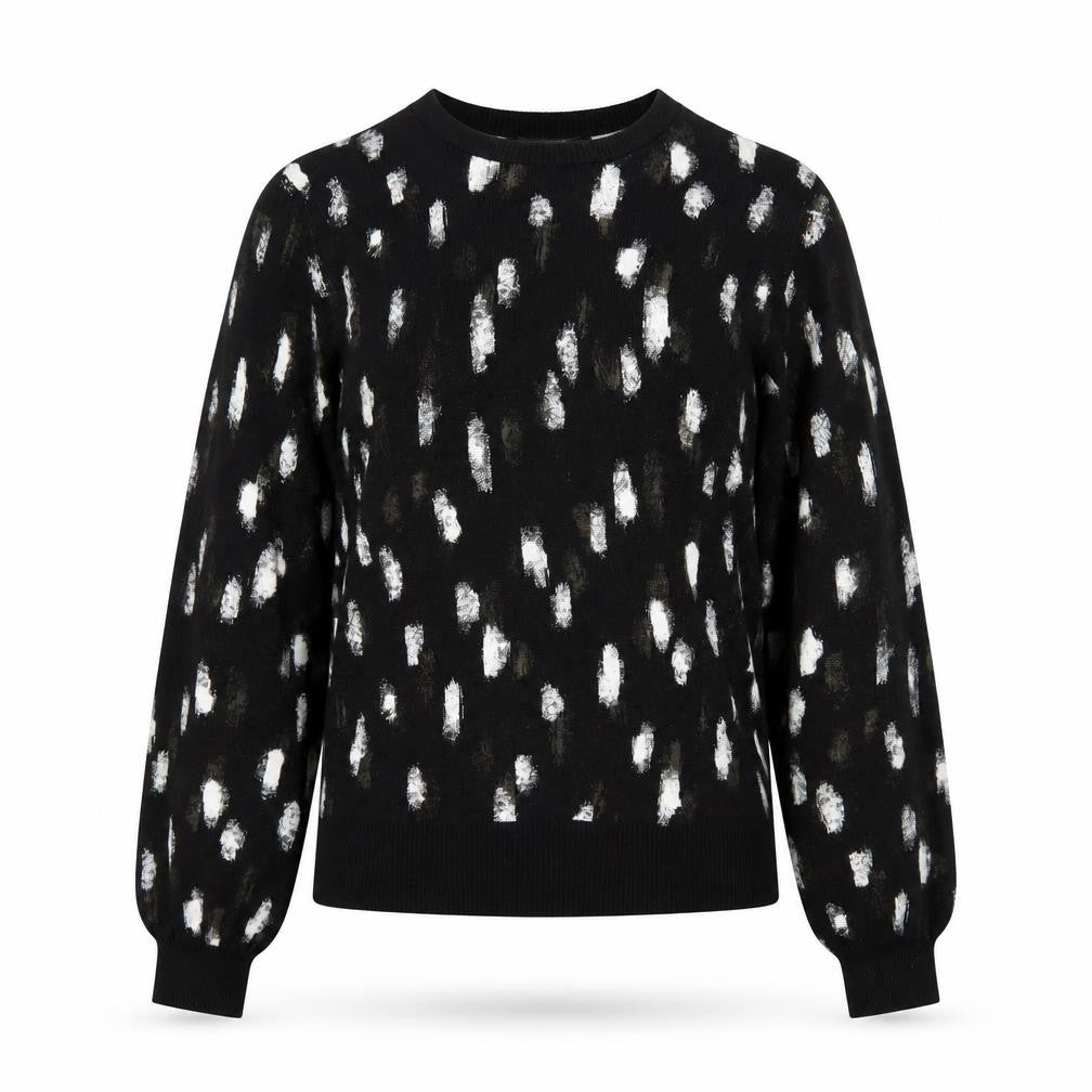 Next Women’s Black Animal Print Crew Neck Jumper Size 10