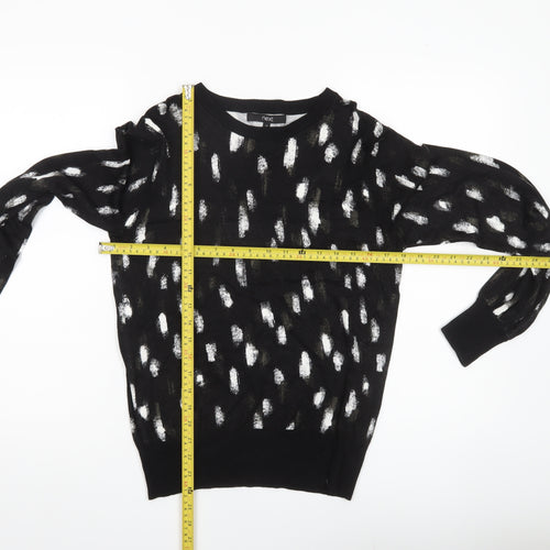 Next Women’s Black Animal Print Crew Neck Jumper Size 10