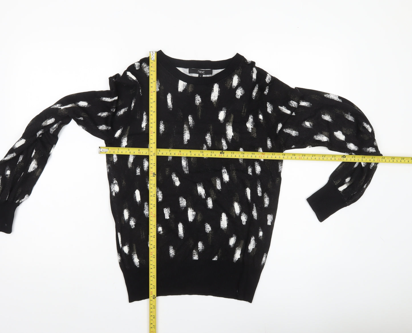 Next Women’s Black Animal Print Crew Neck Jumper Size 10