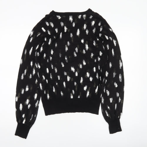 Next Women’s Black Animal Print Crew Neck Jumper Size 10