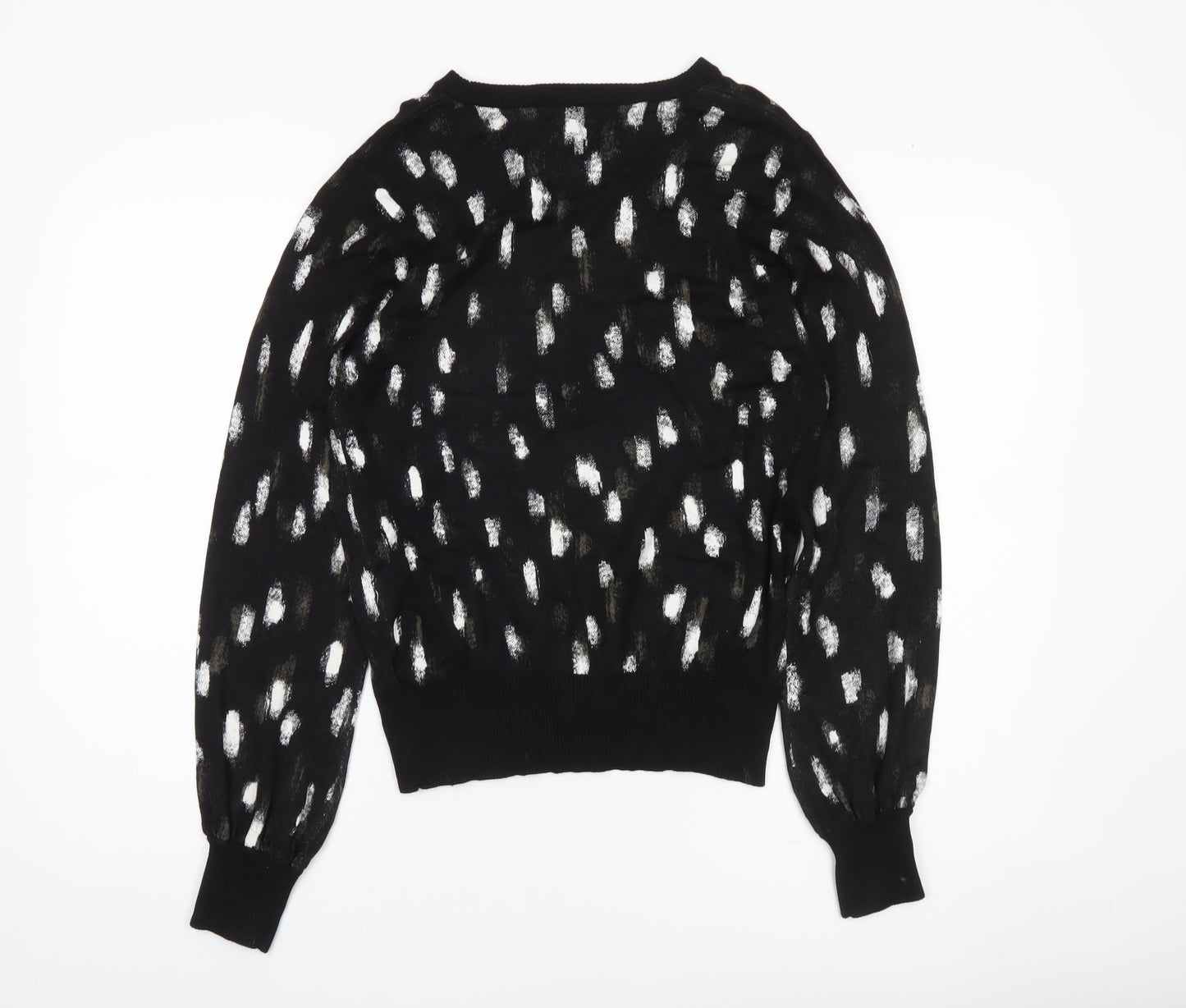 Next Women’s Black Animal Print Crew Neck Jumper Size 10