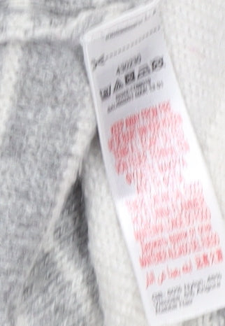 Monsoon Girls Grey Striped Tunic Jumper 7-8 Years Wool Blend Bow Detail