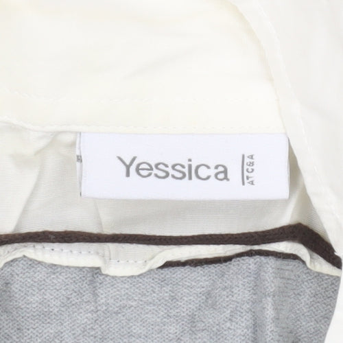Yessica Women’s XL Brown Grey Striped V-Neck Pullover Jumper
