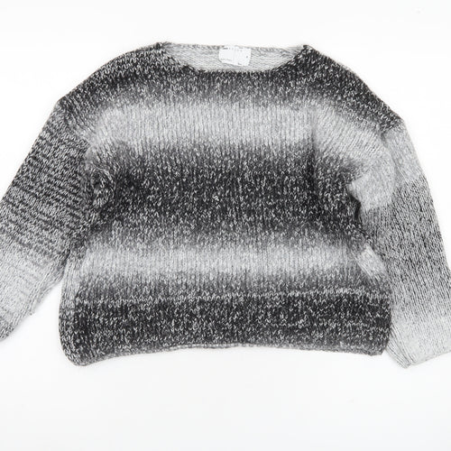 ASOS Womens Grey Ombre Chunky Knit Pullover Jumper UK 12 Crew Neck