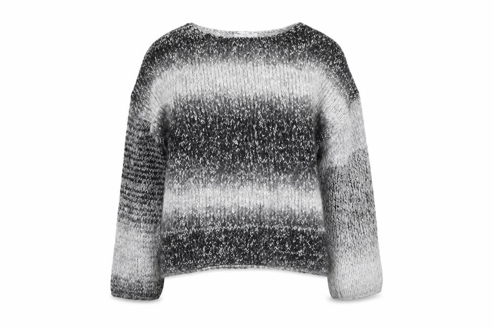 Front view of ASOS women’s grey ombre chunky knit jumper uk 12 crew neck