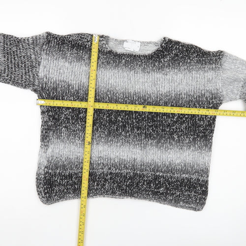 ASOS Womens Grey Ombre Chunky Knit Pullover Jumper UK 12 Crew Neck