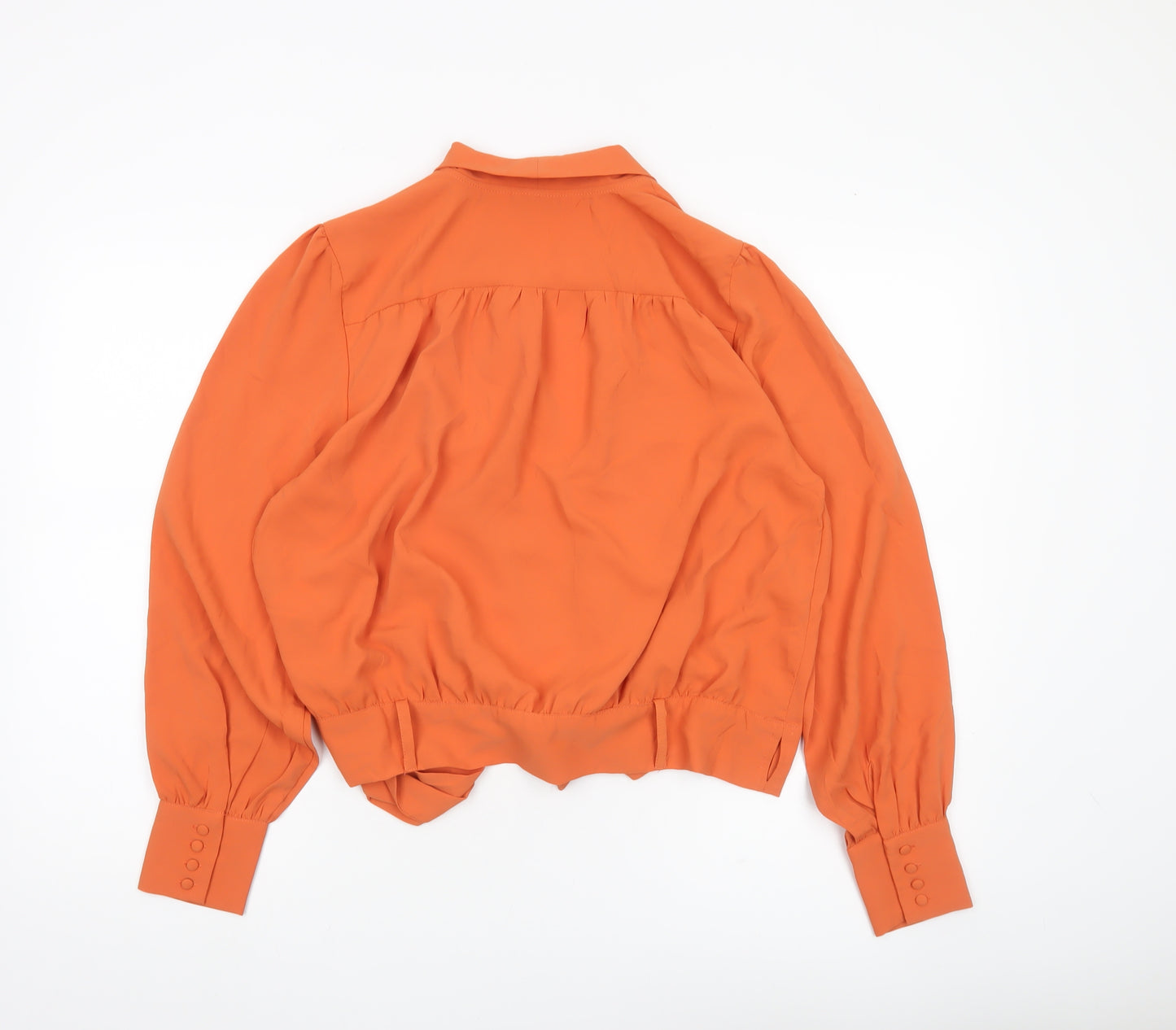 Apricot Women’s Orange Wrap Blouse UK 12 Long Sleeve Tie Front