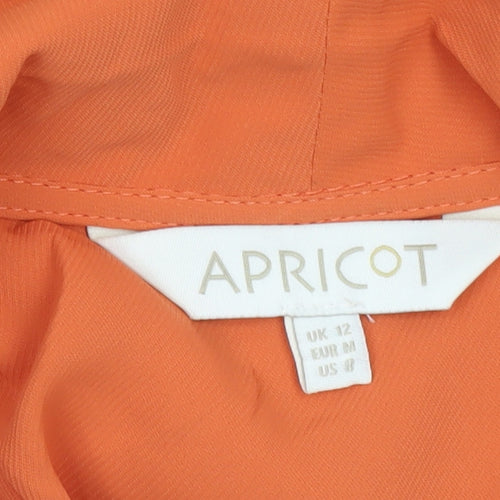 Apricot Women’s Orange Wrap Blouse UK 12 Long Sleeve Tie Front