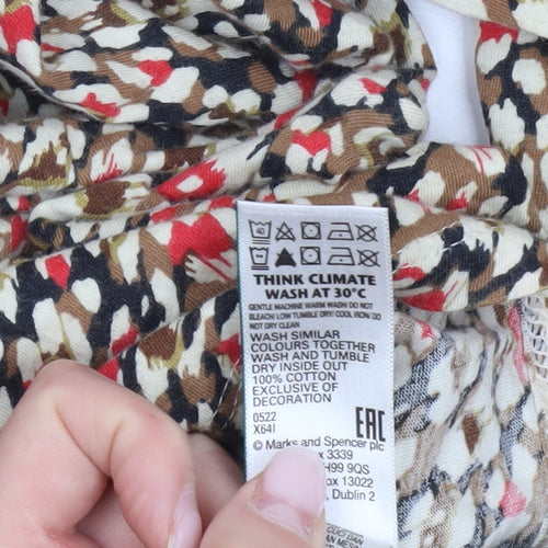 Marks and Spencer Women’s Multicoloured Floral Cotton Blouse Size 12