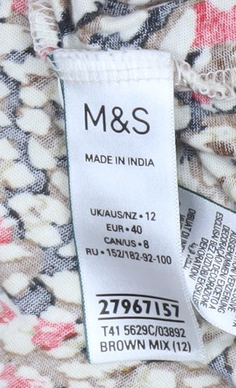 Marks and Spencer Women’s Multicoloured Floral Cotton Blouse Size 12