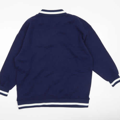 Primark Womens Navy Sweatshirt Small V-Neck University Print