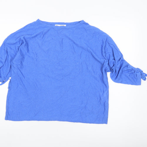Sfera Women Blue Relaxed Fit Pullover Jumper Size 12
