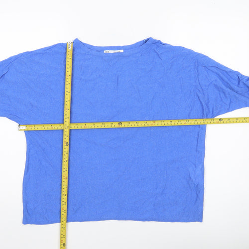 Sfera Women Blue Relaxed Fit Pullover Jumper Size 12