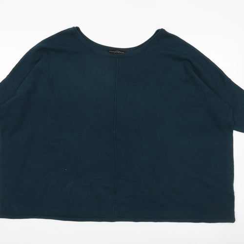 Dorothy Perkins Women Blue Size 16 Pullover Jumper Short Sleeve Knit