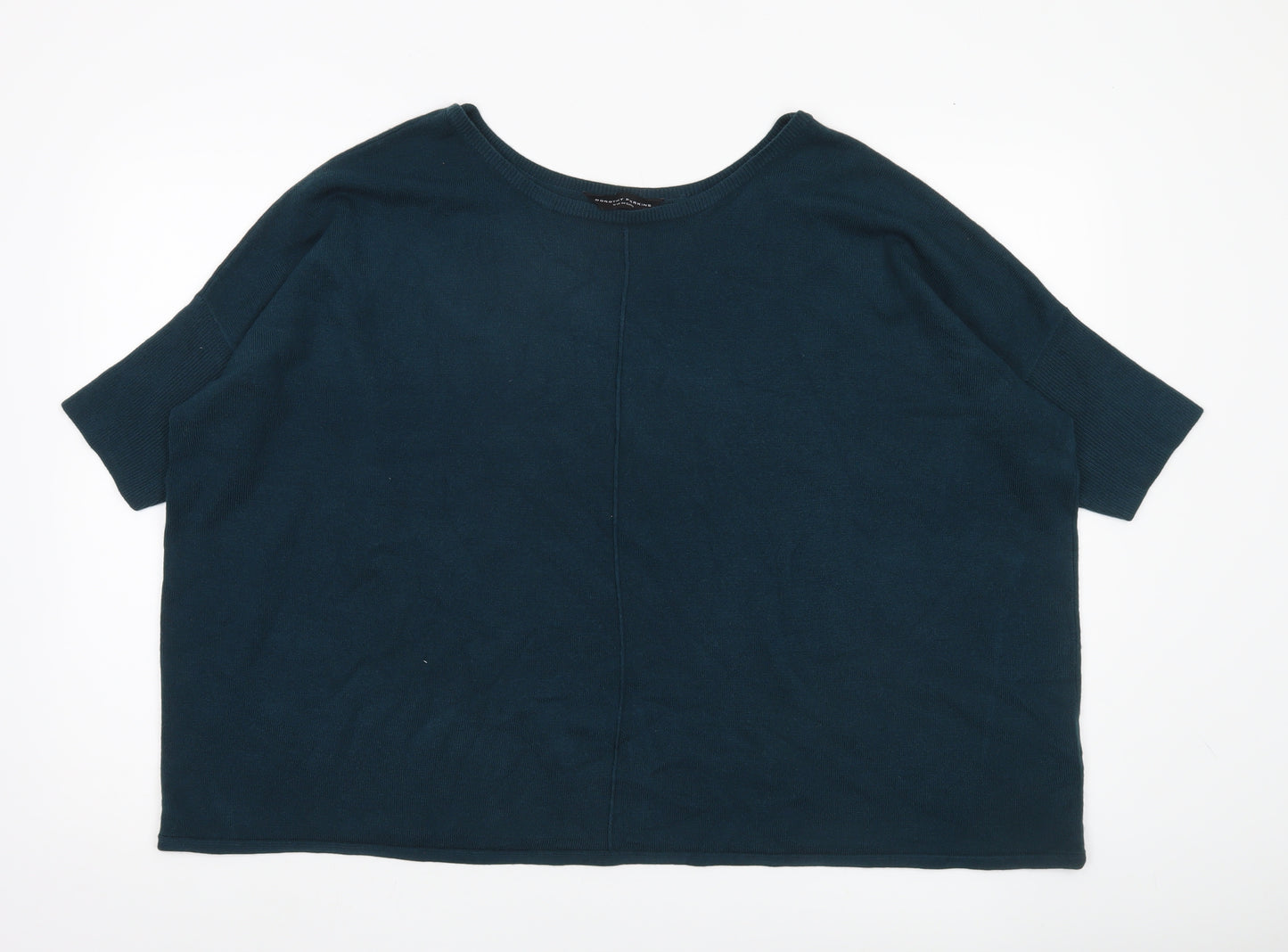 Dorothy Perkins Women Blue Size 16 Pullover Jumper Short Sleeve Knit