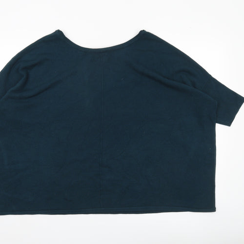 Dorothy Perkins Women Blue Size 16 Pullover Jumper Short Sleeve Knit