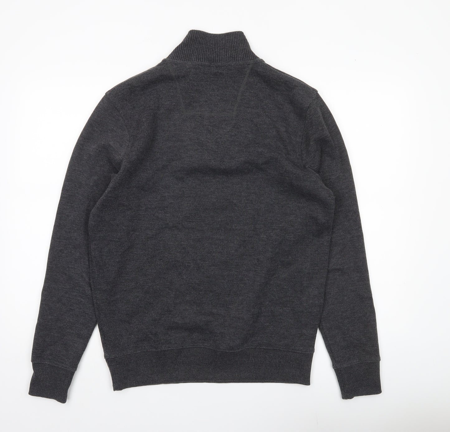 Maine New England Men’s Grey Small 1/2 Zip High Neck Cotton Jumper