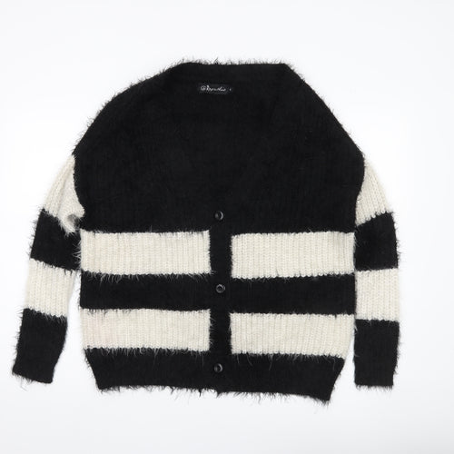 Republic Women’s Black White Striped Chunky Cardigan Size S