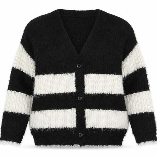 Republic Women’s Black White Striped Chunky Cardigan Size S