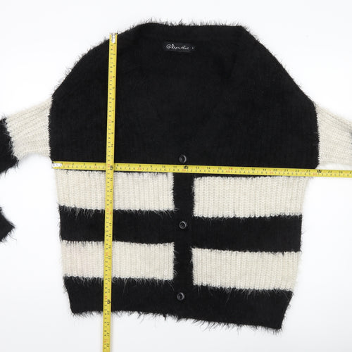 Republic Women’s Black White Striped Chunky Cardigan Size S