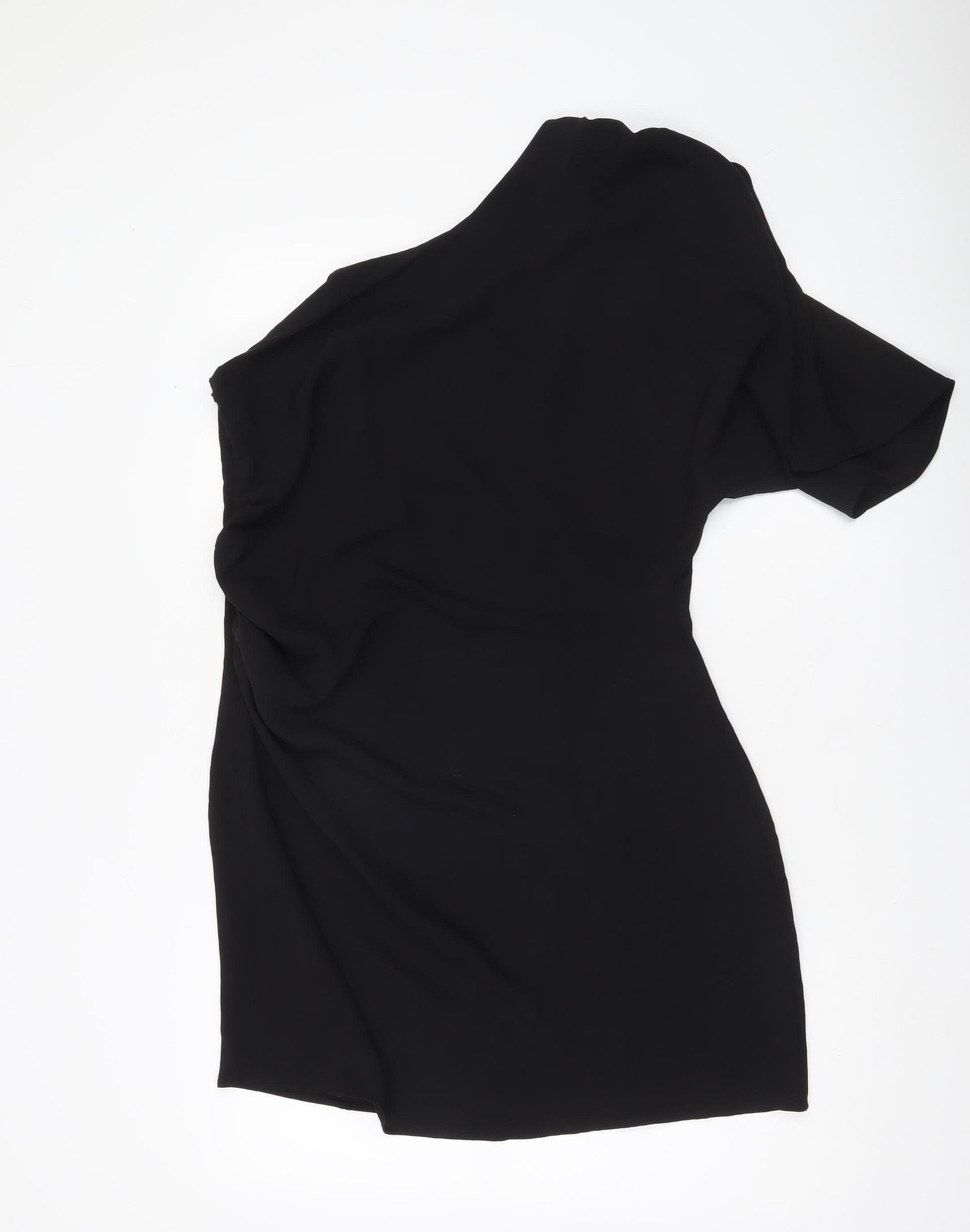 H&M Women Black One Shoulder Bodycon Party Dress Size 14 – Preworn