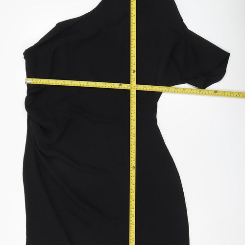 H&M Women Black One Shoulder Bodycon Party Dress Size 14