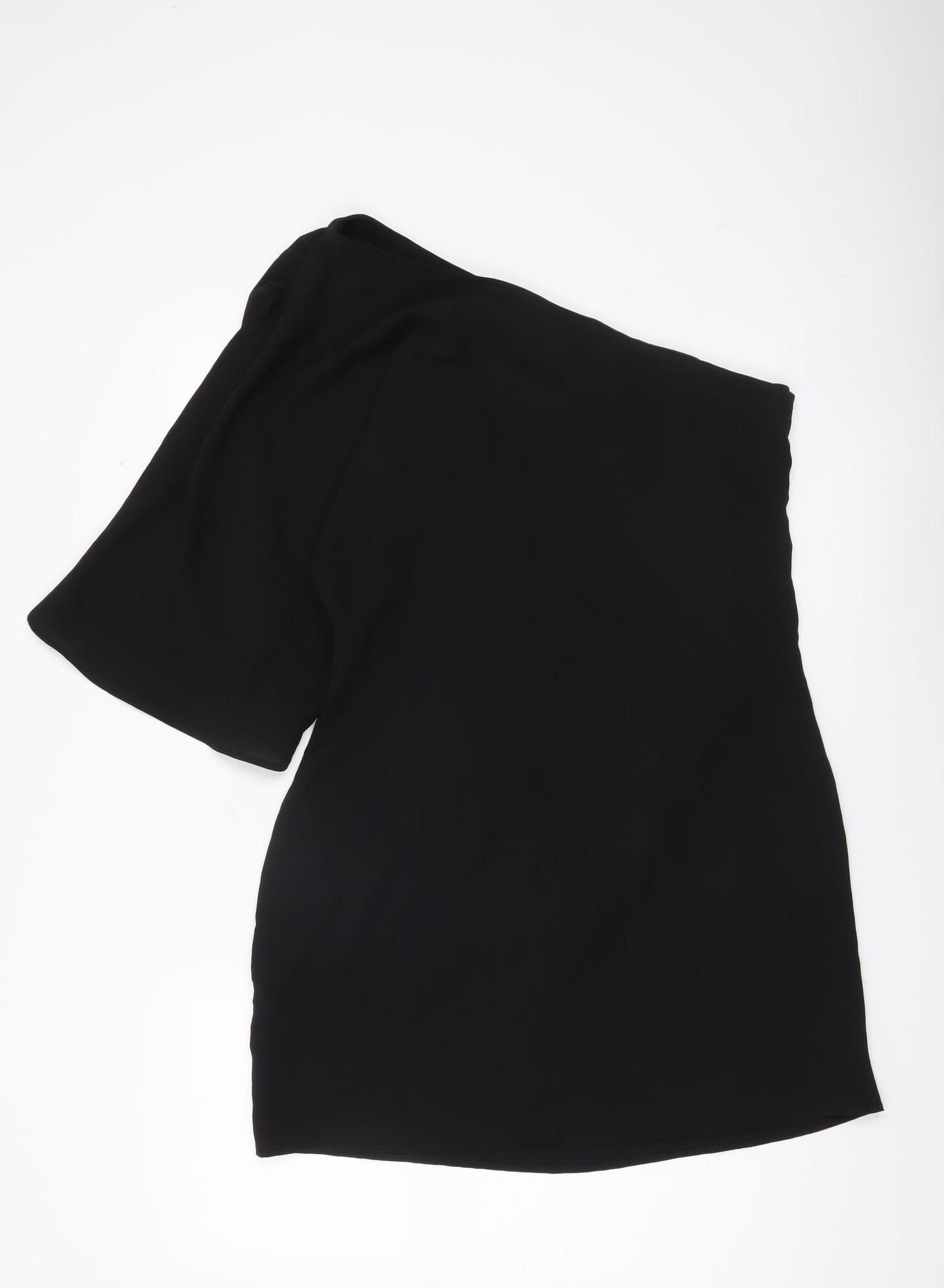 H&M Women Black One Shoulder Bodycon Party Dress Size 14