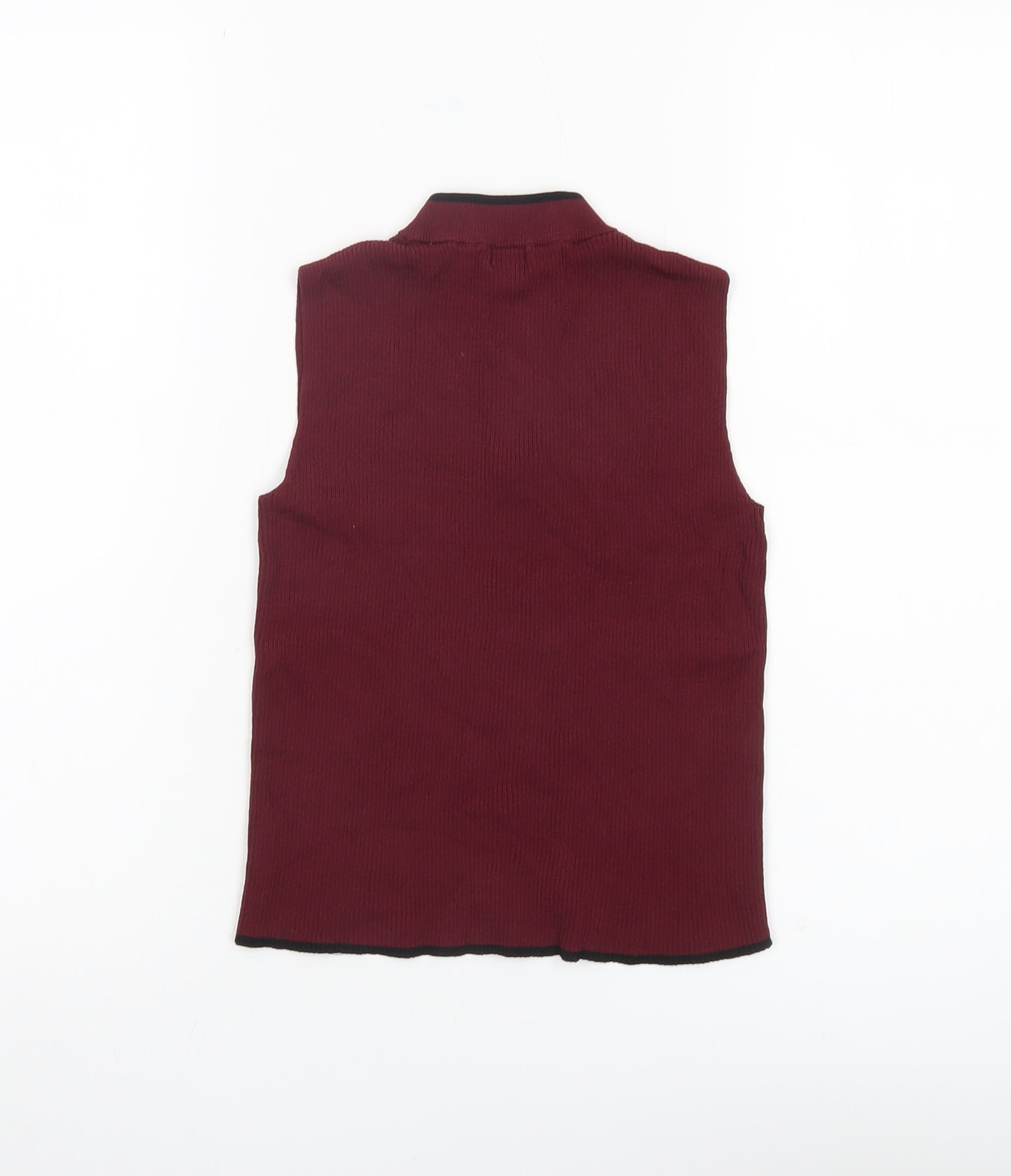 River Island Girls Red Sleeveless Mock Neck Zip Tank Top Age 9-10 Years