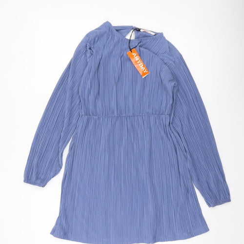 John Lewis ANYDAY Girls Blue Pleated A-Line Dress Age 11 Years