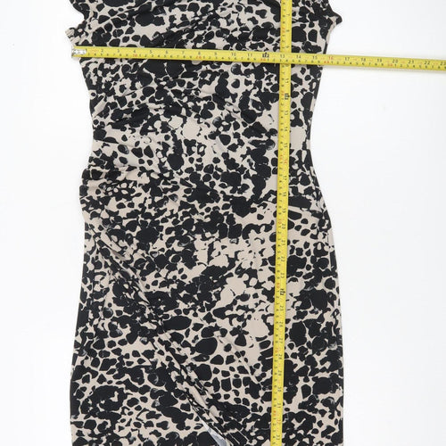 Next Women’s Black Beige Animal Print Sheath Dress Size 12