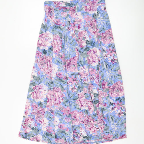 Cotton Traders Women’s Floral Midi Pleated Skirt Size 8 Multicoloured