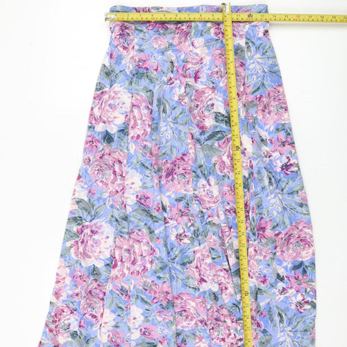 Cotton Traders Women’s Floral Midi Pleated Skirt Size 8 Multicoloured
