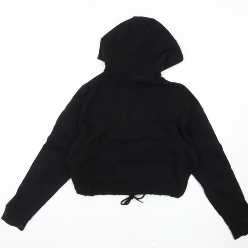 Reebok Womens Black Pullover Hoodie Sweatshirt Size S Logo Sportswear