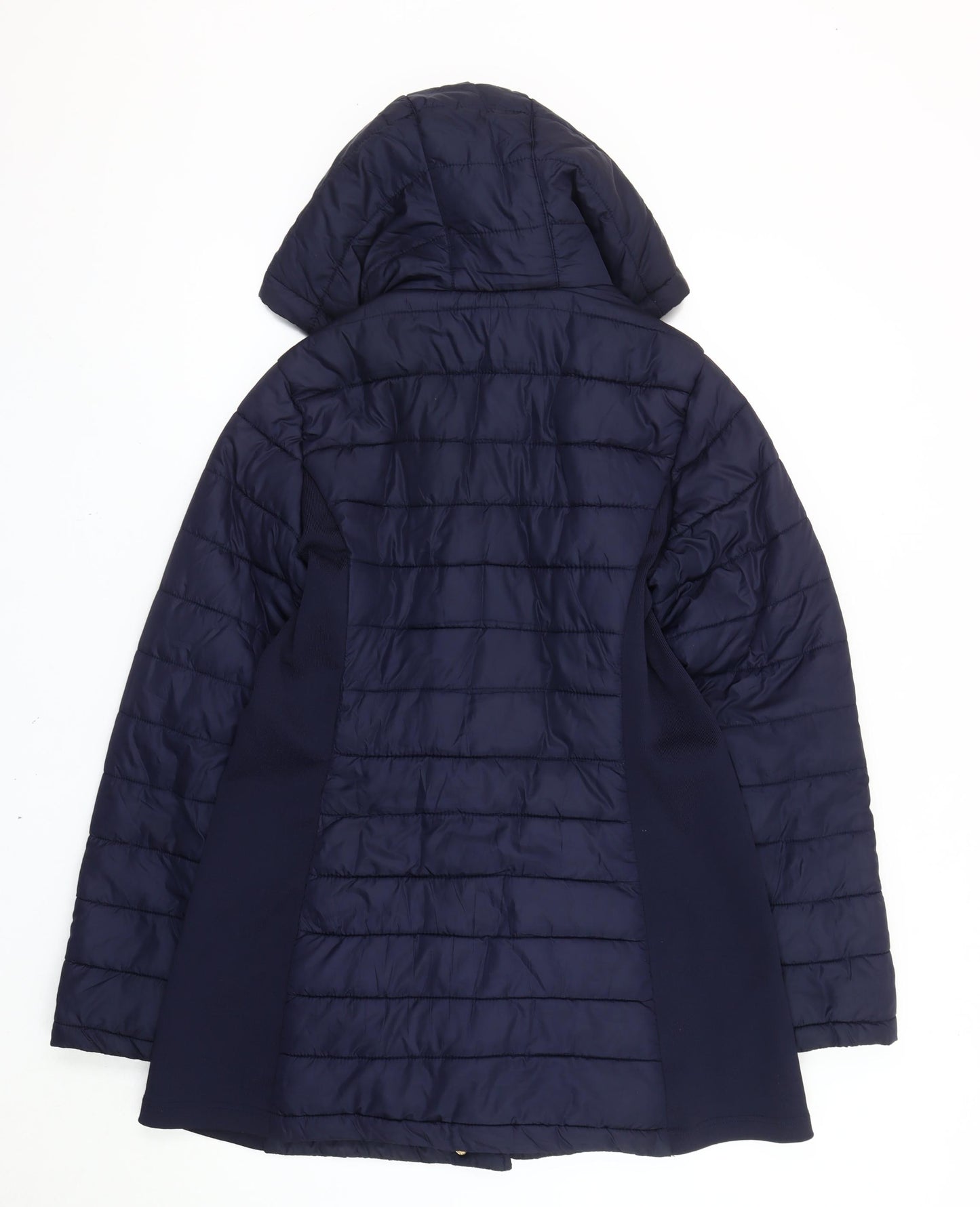 Ci Sono Womens Blue Quilted Puffer Jacket Hooded Size 12