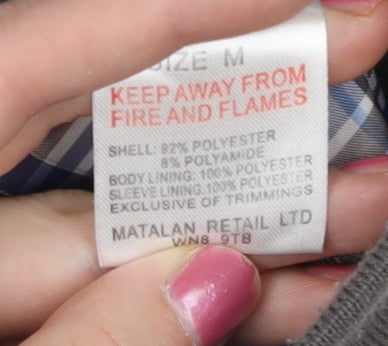 Easy Classic Men’s Brown Bomber Jacket M Polyester Zip Casual