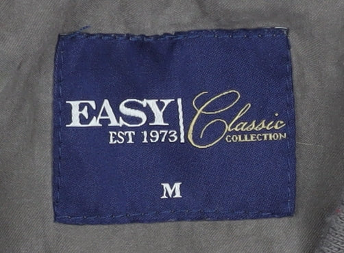 Easy Classic Men’s Brown Bomber Jacket M Polyester Zip Casual