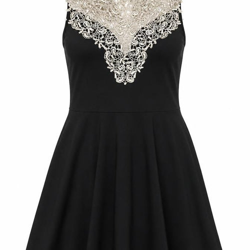 AX Paris Women Black Lace Fit & Flare Dress M Party Cocktail