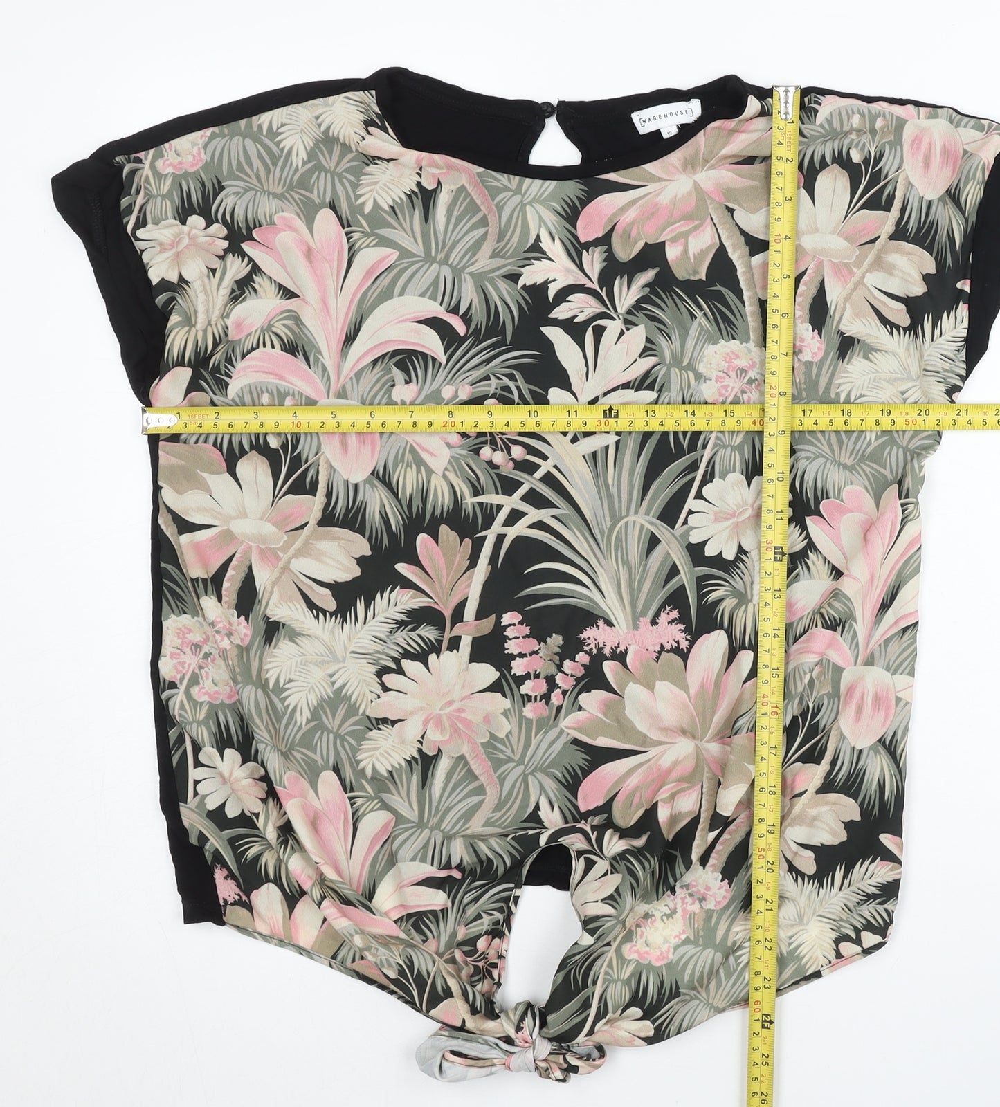 Warehouse Womens Multicoloured Floral Tunic Blouse Size 12