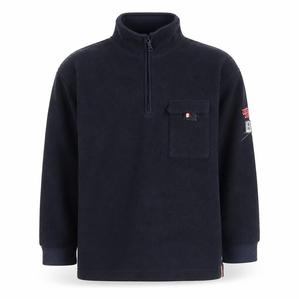 Cyrillus Boys Blue Fleece 1/4 Zip Baseball Sweatshirt Age 10 Years